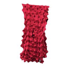 NWT Saint James Rare Alveole Scarf Red Pucker Wool Blend